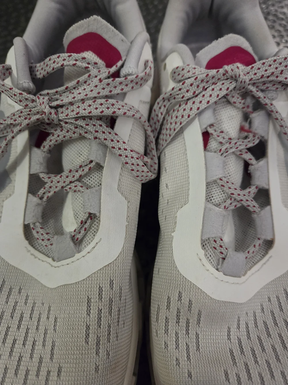 On Running Women's Light Gray Sneakers with Pink Accents